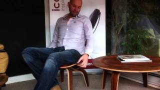 A demonstration of the Eames plywood chairs and coffee table - Iconic Interiors