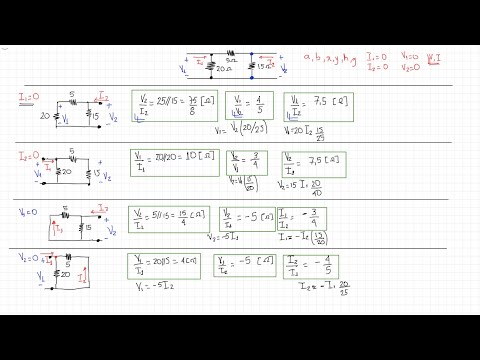 Calculo de TODOS los parámetros de un cuadripolo. Parámetros Z, Y, G, H, A, B de un circuito