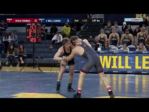 157 LBS: Ryan Thomas (Minnesota) vs. #9 Will Lewan (Michigan) | 2020 B1G Wrestling