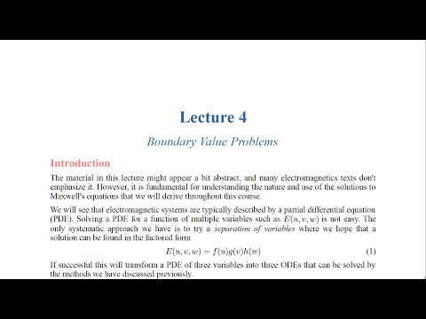 AEM Lecture 4 Boundary Value Problems