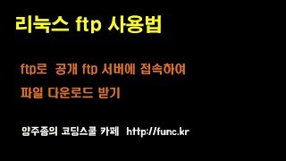 리눅스 ftp 사용법 - 공개 ftp서버에 접속하여 파일 다운 받기