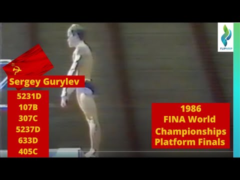 1986 Sergey Gurylev Team Russia - Mens Platform Diving - World Championships