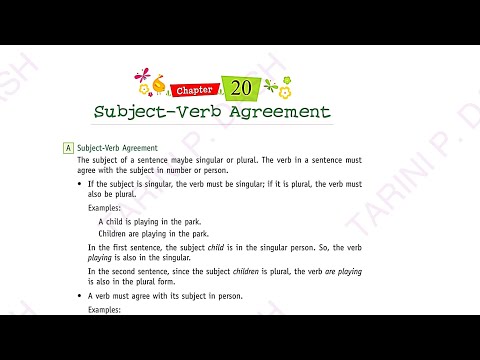 Subject-Verb Agreement |Ch-20|Class-6 |Applied English Grammar and composition