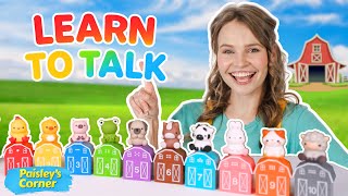 Toddler Learning - First Words & Animals with Colorful Barns Toy | Toddler Time with Silly Miss Lily