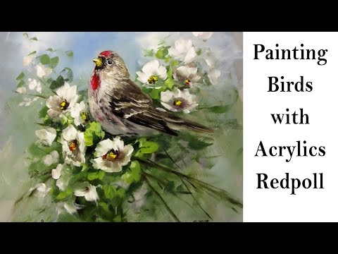 How to Paint Birds with Acrylics- The Redpoll- Summer Birds