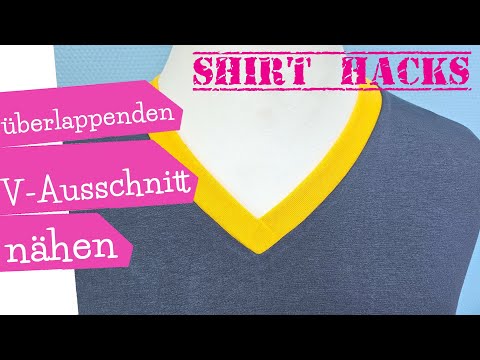 Sewing an overlapping V-neck | SHIRT HACK | Sewing cuffs to a V-neck | mommymade