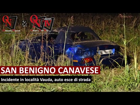 SAN BENIGNO CANAVESE – Incidente in località Vauda, auto esce di strada