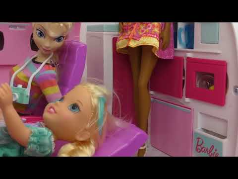 ELSA toddler gets AIRSICK in Barbie's Plane - Top
