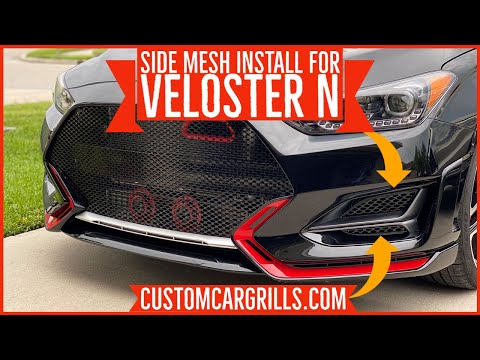 How to Install Side Grille Mesh on a Hyundai Veloster N 2019+ by customcargrills.com
