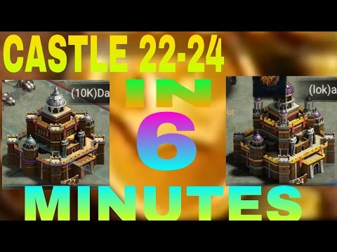 CLASH OF KINGS 22-24 CASTLE IN 6 MINUTES!!!