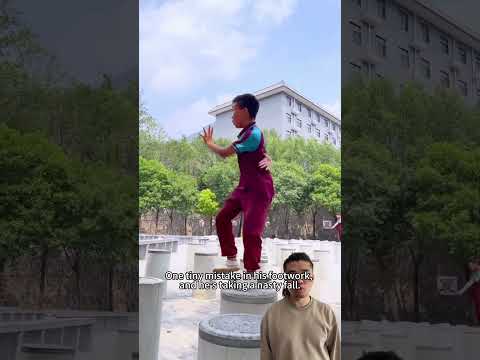 One tiny mistake in his footwork, and he’s taking a nasty fall #kungfu #martialarts