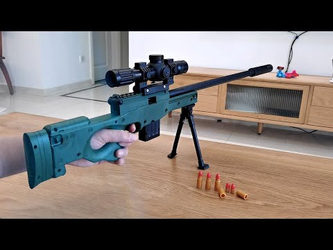 AWM Shell Ejecting Soft Bullet Toy Gun Review 2022 - Realistic Sniper Rifle Gun