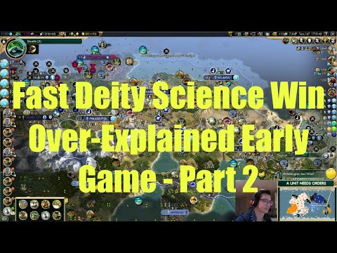 Civ 5 Deity Game 1: Fast Turn 167 Science Victory (Quick Speed) - Part 2 (Overexplained Early Game)