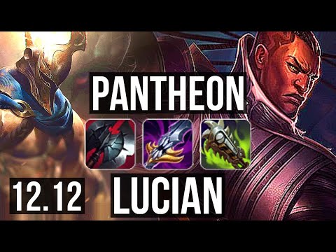 PANTHEON vs LUCIAN (TOP) | 6 solo kills, 1.5M mastery, 800+ games | NA Master | 12.12