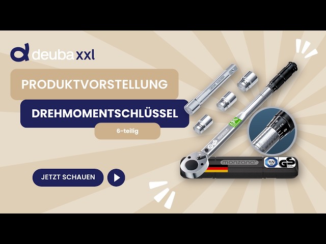 Vidéo teaser pour MONZANA® Drehmomentschlüssel 6-tlg - TÜV-GS geprüft