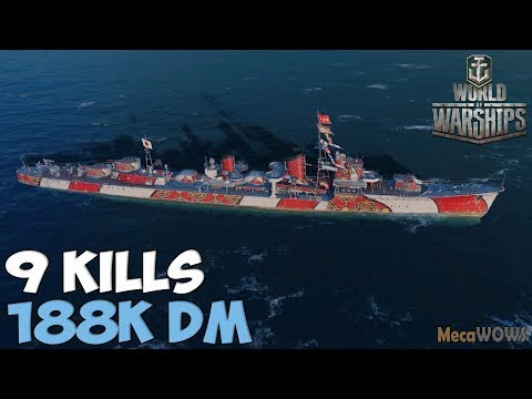 World of WarShips | Yūgumo | 9 KILLS | 188K Damage - Replay Gameplay 4K 60 fps