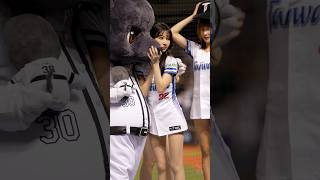 マスコットと戯れる可愛い一粒   #台湾チア #cheerleader 12強自辦熱身賽台灣應援團  臺北大巨蛋 2024/11/2【台湾チアTV】