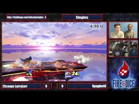 Smash or Die Young #5 - 2Scoops LarryLurr (Falco) vs Spaghetti (Mario) - Smash Wii U