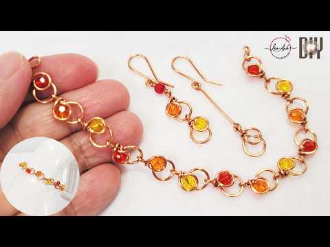 Jewelry making for beginners | simple beaded chain link bracelet | eclipse, moon, sun 1061