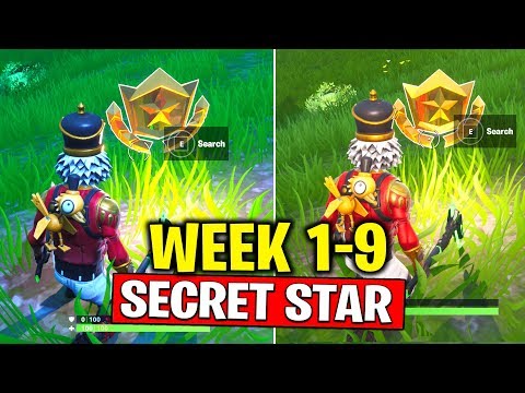 ALL SECRET BATTLE STARS Season 10 - Fortnite Week 1 to 9 Locations (SEASON X) | TamashaBera