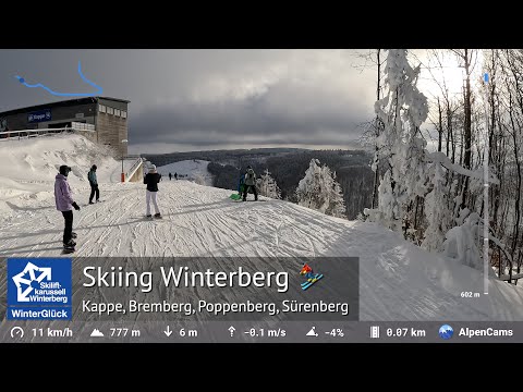 Skiing Winterberg ⛷️🇩🇪 Tour of the entire ski area (Bremberg, Poppenberg, Kappe) - GPS Stats