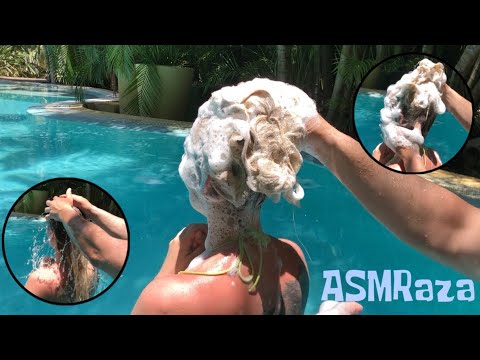 ASMR ~ Sudsy Hair Shampooing with Tropical Sounds and Views!