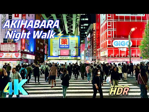 [4K HDR] Akihabara Night Walk 2024- [Tokyo Night Walk]⚡️🇯🇵