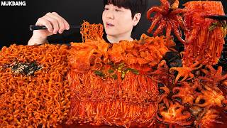 Download lagu ASMR MUKBANG | Spicy Enoki Mushrooms, Octopus, Buldak Fire Noodles Seafood recipe EATING SOUND mp3