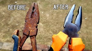 ANTIQUE RUSTY PLIER RESTORATION