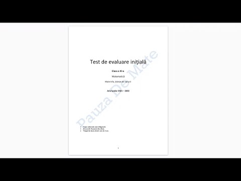 Test evaluare initiala clasa a XI-a - Mate-Info & Stiinte ale naturii - Model Pauza de Mate