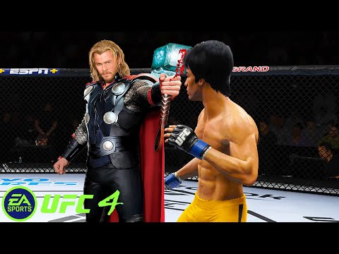 ⭐ UFC4 Bruce Lee vs Thor EA Sports UFC 4 - Super Battle ⭐