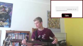 The Middle - Jimmy Eat World Bass Cover (Play Along Tabs In The Video