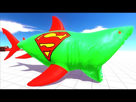 DEATH RUN vs GREEN SUPERMAN MEGALODON - Animal Revolt Battle Simulator