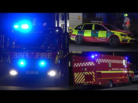 London Fire Brigade Responding To MP8 Flat Fire - Police Cars & Advance Ambulances On Scene