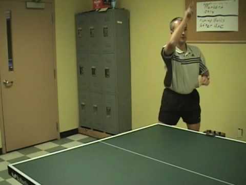 Forehand loop played with long pips