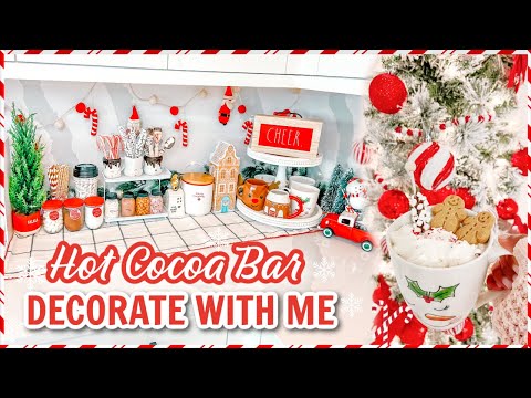 COCOA BAR DECORATE WITH ME 2022 | CHRISTMAS HOT COCOA BAR IDEAS 2022 | Kitchen Christmas Decor Ideas