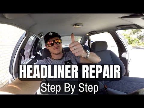 How to Repair a Sagging Headliner -- DO IT YOURSELF Car Roof lining Replacement