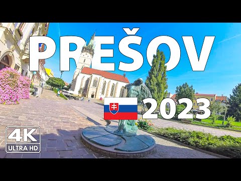 Prešov Slovensko Pešia Prehliadka ☀️ 4K s Titulkami