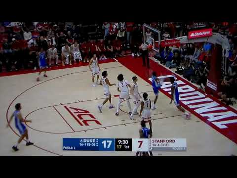 Duke's Dame Sarr super one handed dunk vs. Stanford