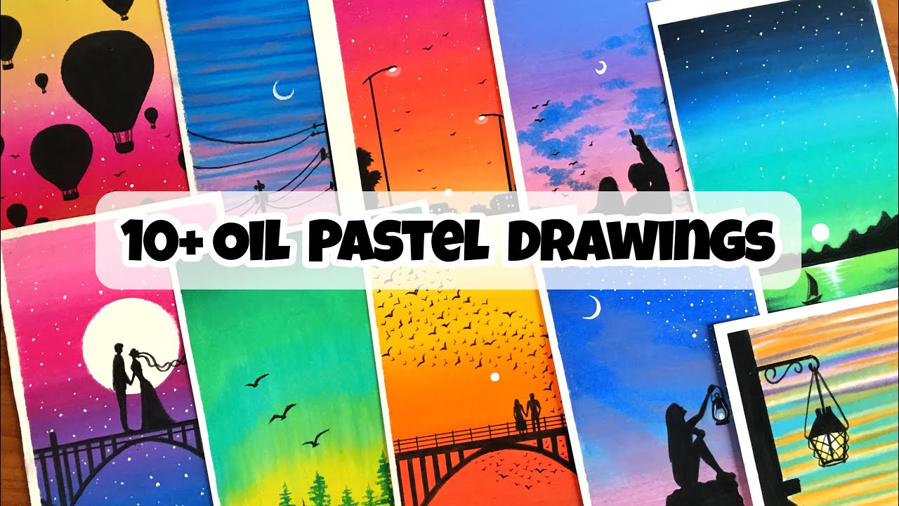 10+ Easy Oil pastel Painting Ideas for beginners - COMPILATION | Oil Pastel Drawing
