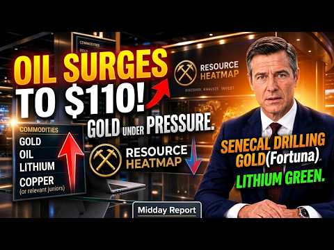 Oil Surges & Fed Rate Fears Hit Gold | Fortuna Hits High-Grade Gold in Senegal | Midday Report