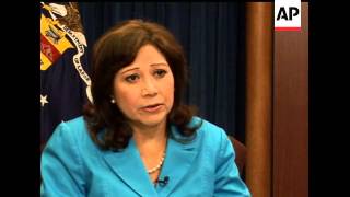 Labor Secretary Hilda Solis reacts to word that the nation's unemployment rate rose to 9.4 percent i video