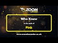 Pink - Who Knew - Karaoke Version from Zoom Karaoke