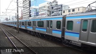 【地下鉄東西線が120km/h！？】E231系800番台 120km/h試験走行3連発【速度付き】