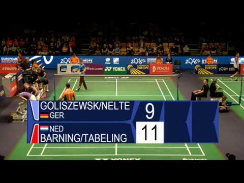 2016 European Badminton Championships - WD QF - Barning/Tabeling vs. Goliszewski/Nelte