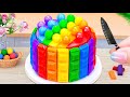 Rainbow Cake Using KITKAT - OREO - DAIRY MILK 🌈 Easy Miniature Rainbow KitKat Cake By Petite Baker 🍫
