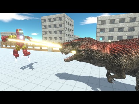 IRON MAN vs DINOSAUR and Others in Run Challenge Animal Revolt Battle Simulator