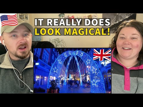 Americans React to London Christmas Lights Tour - So Beautiful!