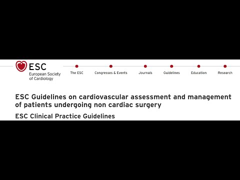 CV assessment and management of patients undergoing non-cardiac surgery - ESC guidelines 2022 part 1