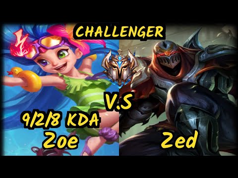 Shiphtur (ZOE) vs ZED - 9/2/8 KDA MID CHALLENGER GAMEPLAY - NA